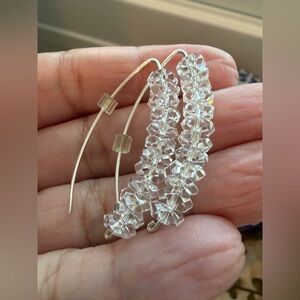 NWOT DEB GUYOT STERLING SILVER HERKIMER DANGLE
EARRINGS beautiful!